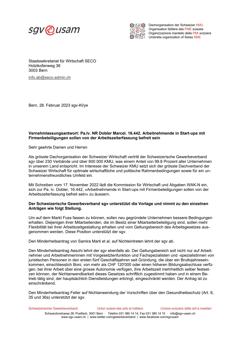  Pa.Iv. NR Dobler Marcel. 16.442. Arbeitnehmende in Start-ups mit Firmenbeteiligungen sollen von der Arbeitszeiterfassung befreit sein