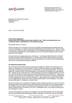  Vernehmlassungsantwort Änderung des AHVG (Modernisierung der Aufsicht in der 1. Säule und Optimierung in der 2. Säule der Alters-, Hinterlassenen- und Invalidenvorsorge)