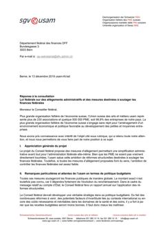  Loi fédérale sur des allégements administratifs et des mesures destinées à soulager les finances fédérales