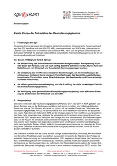  Zweite Etappe der Teilrevision des Raumplanungsgesetzes