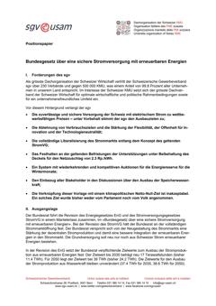  Bundesgesetz über eine sichere Stromversorgung mit erneuerbaren Energien