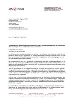  Vernehmlassung: Änderung der Asylverordnung 2 über Finanzierungsfragen und der Verordnung über die Integration von Ausländerinnen und Ausländern