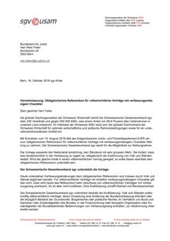  Vernehmlassung Obligatorisches Referendum für völkerrechtliche Verträge mit verfassungsmässigem Charakter