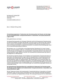  Totalrevision der Verordnung über den Einsatz und die Aufgaben der konzessionierten Transportunternehmen in besonderen und ausserordentlichen Lagen (VTAV)