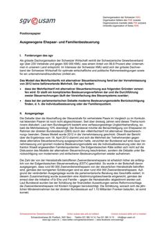  Positionspapier Ausgewogene Ehepaar- und Familienbesteuerung