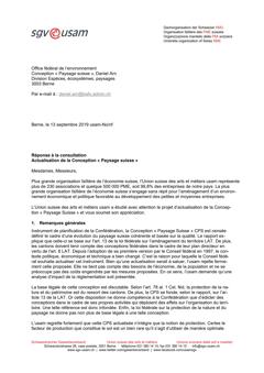  Actualisation de la Conception « Paysage suisse »