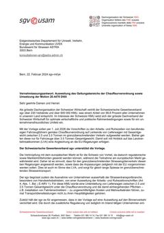  Ausweitung des Geltungsbereichs der Chauffeurverordnung sowie Umsetzung der Motion 20.4478 Dittli