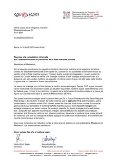  Réponse à la consultation informelle sur l’orientation future du pavillon et de la flotte maritime suisses 18 août 2021