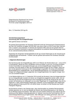  Vernehmlassungsantwort Verordnung über die Anlagestiftungen