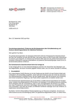  Änderung des Bundesgesetzes über Schuldbetreibung und Konkurs (Sanierungsverfahren für natürliche Personen)